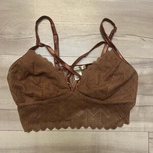Bozzolo Brown Lace Camisole Top